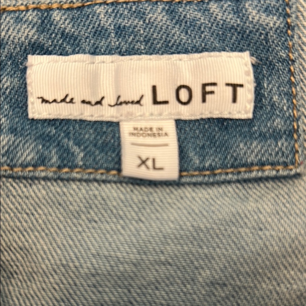 LOFT Casual Light Blue Jean Jacket Western Rivet Buttons - Picture 2 of 11